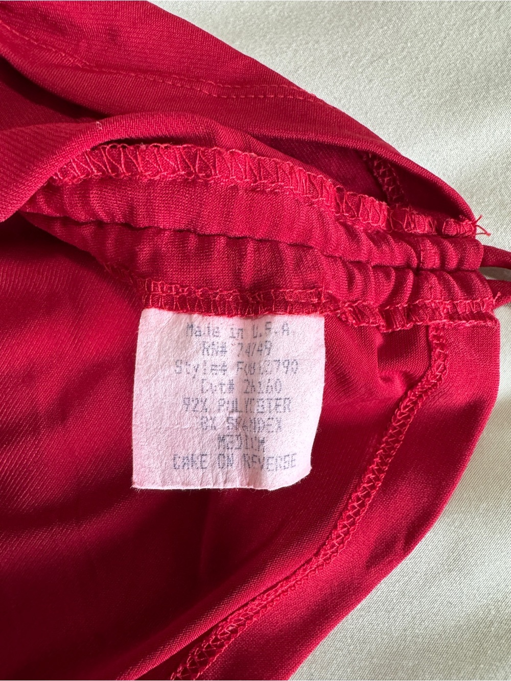 Y2K Wet Seal Red Ruched Halter Top Adjustable Tie Side - Picture 8 of 9